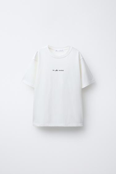 CAMISETA ESTAMPADA TEXTO - Blanco de Zara - Imagen 0