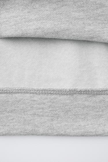 HIGH NECK SWEATSHIRT WITH LABEL - Grey marl by Zara - Image 3