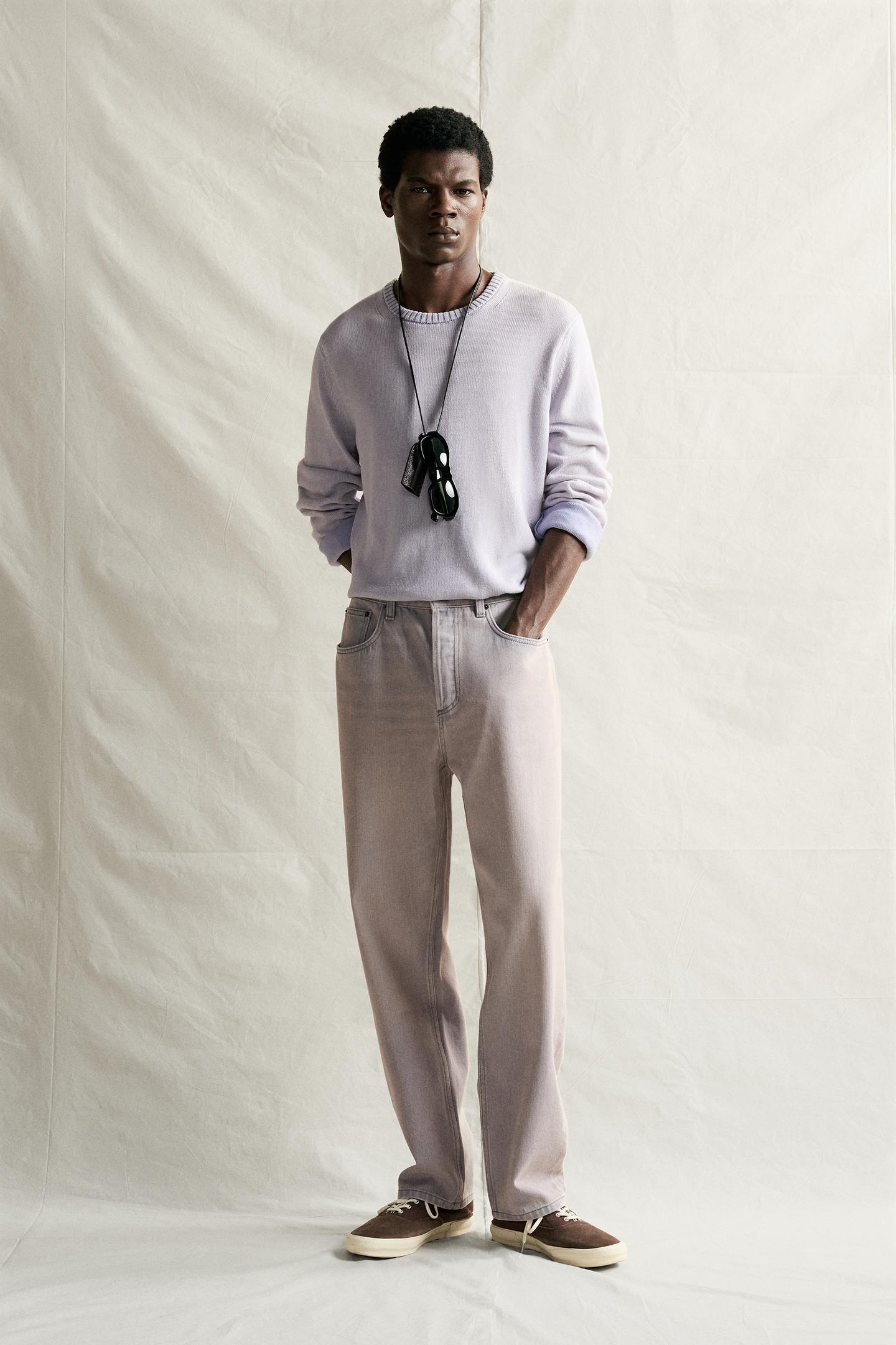 Мужские джинсы Zara Relaxed Ankle Fit, цвет: Светлый синий