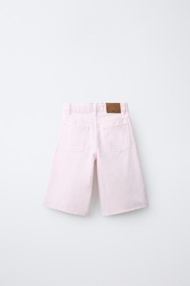 LONG STRIPED CARPENTER SHORTS — Pink / White 2