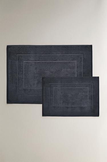 NON-SLIP COTTON BATH MAT - Black by Zara