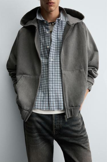 BOXY FIT HOODIE - Dark anthracite by Zara - Image 4