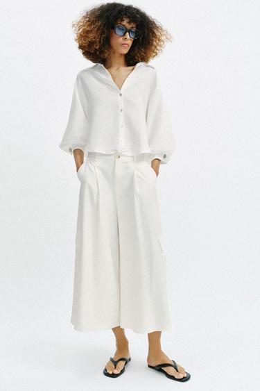 CULOTTES WITH POCKETS - Ecru by Zara