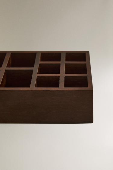 SMALL WOODEN MAKEUP ORGANISER BOX - Light beige by Zara - Image 3