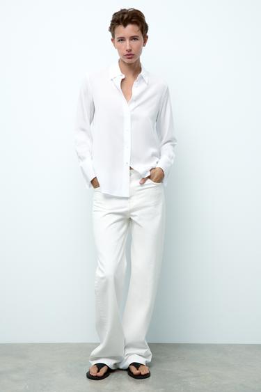 CAMISA LYOCELL ZW COLLECTION - Branco da Zara - Imagem 0