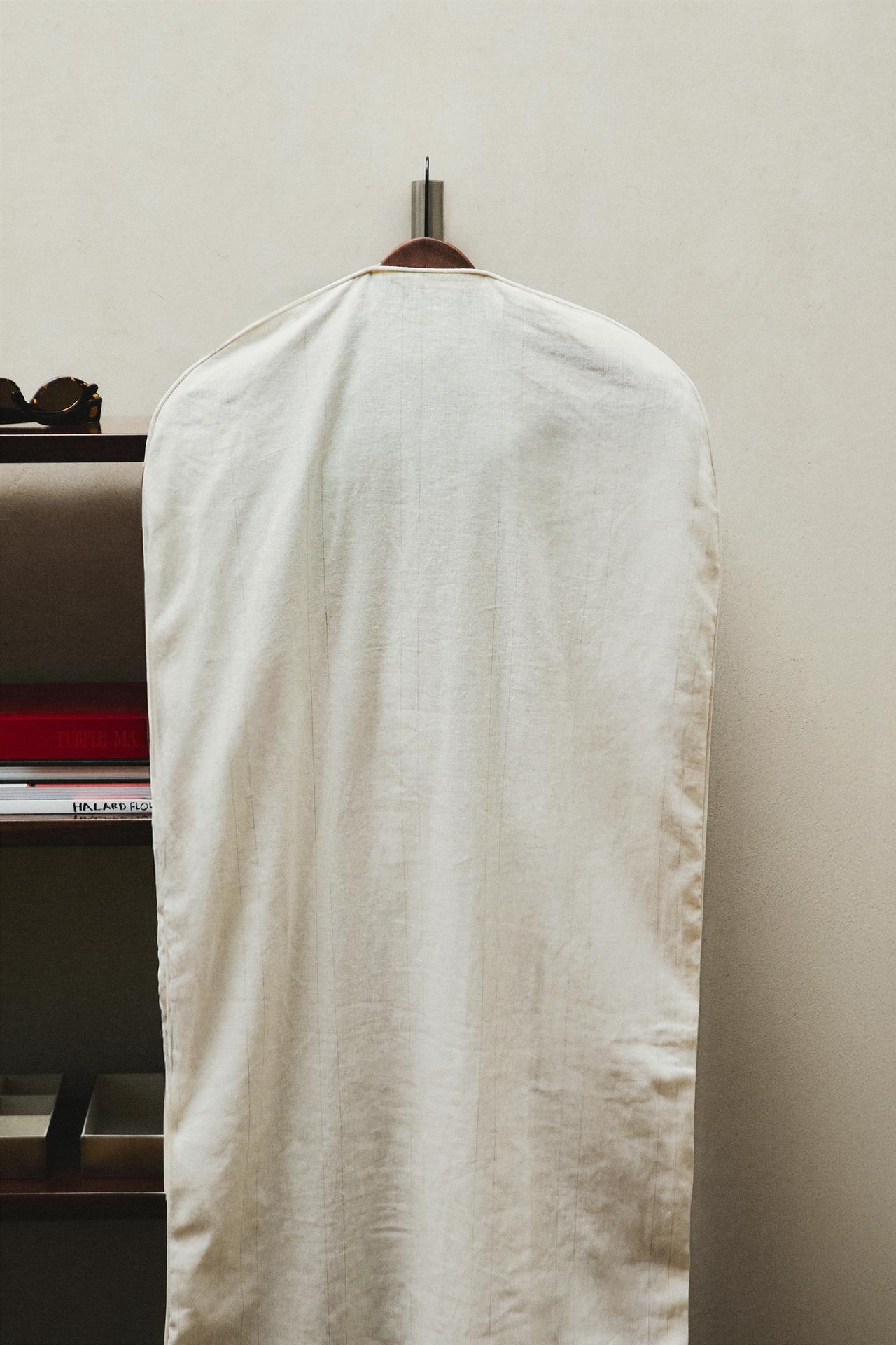 LARGE LINEN AND COTTON GARMENT BAG (PACK OF 2) — Light beige