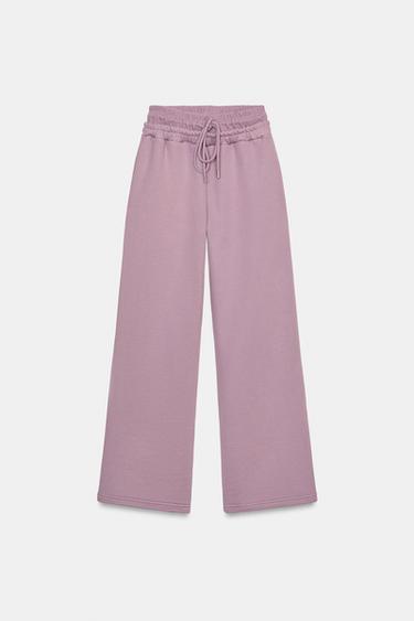 STRAIGHT PLUSH TROUSERS - Chalk pink by Zara