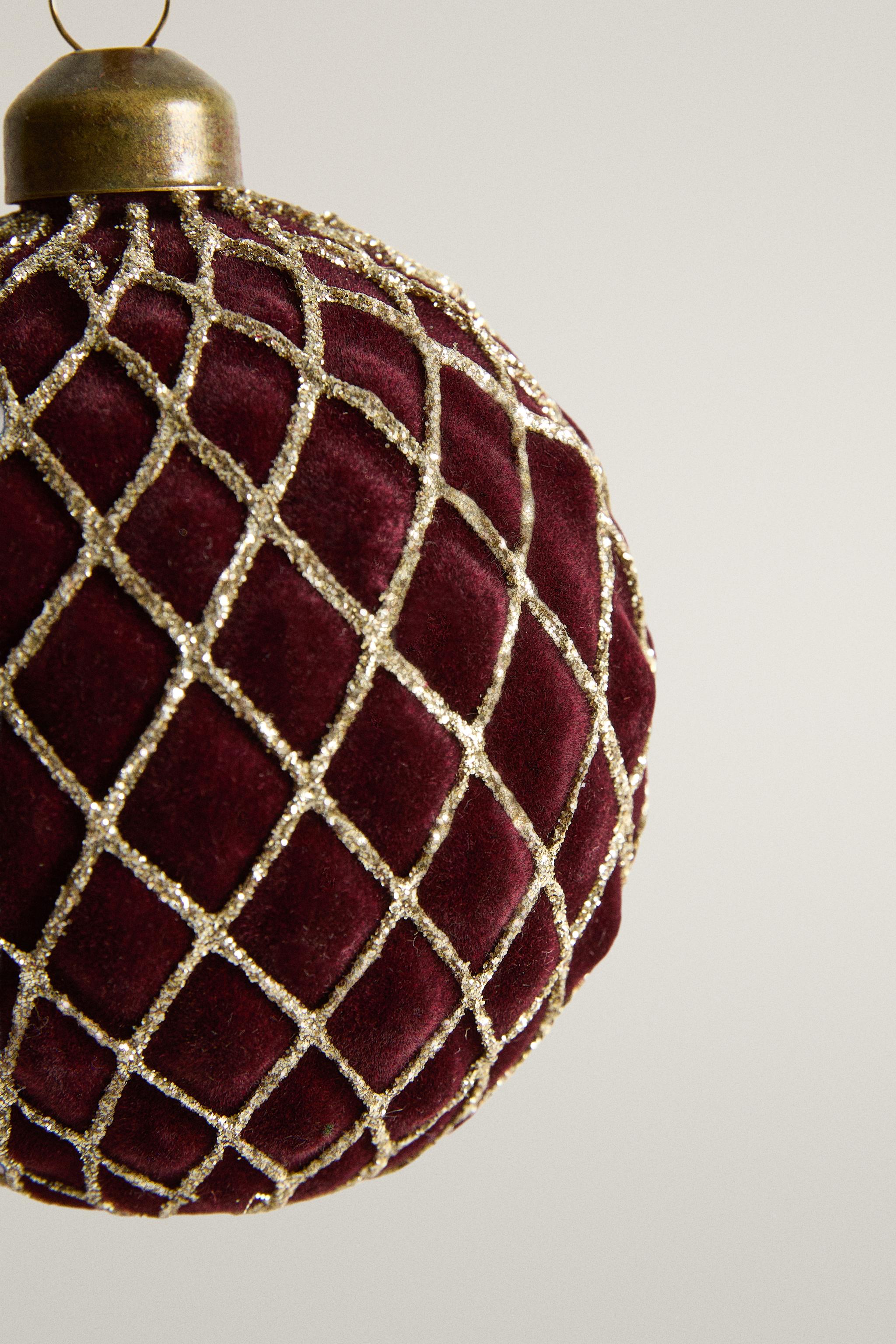 DÉCORATION BOULE SAPIN DE NOËL VELOURS