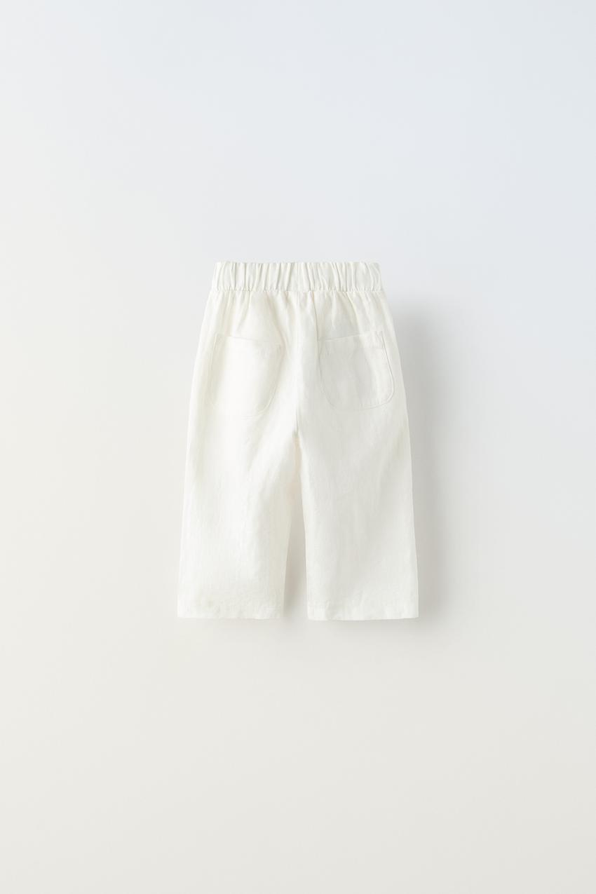 TEXTURED TWILL TROUSERS - Oyster-white
