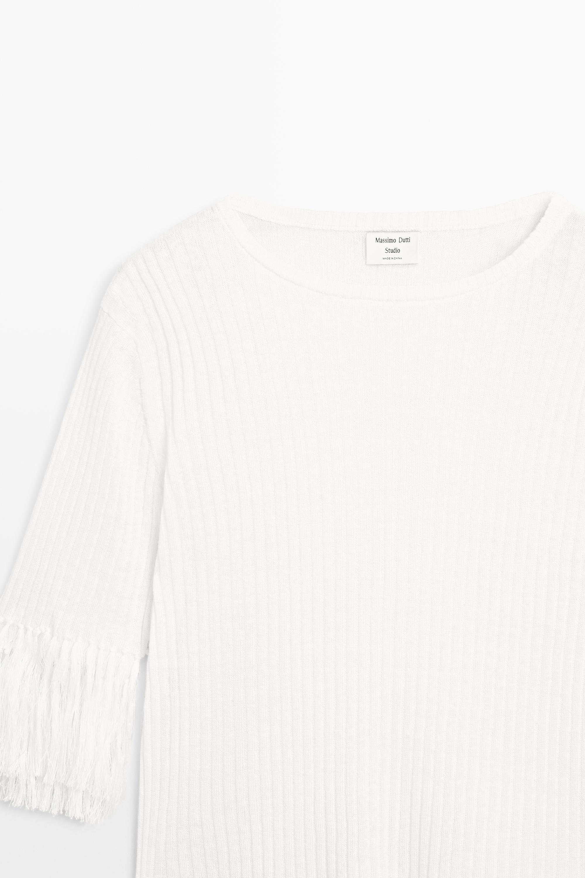 Fringe detail knit sweater - STUDIO