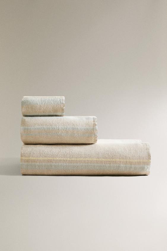 STRIPED LINEN BATH TOWEL - Multicoloured | ZARA United Kingdom