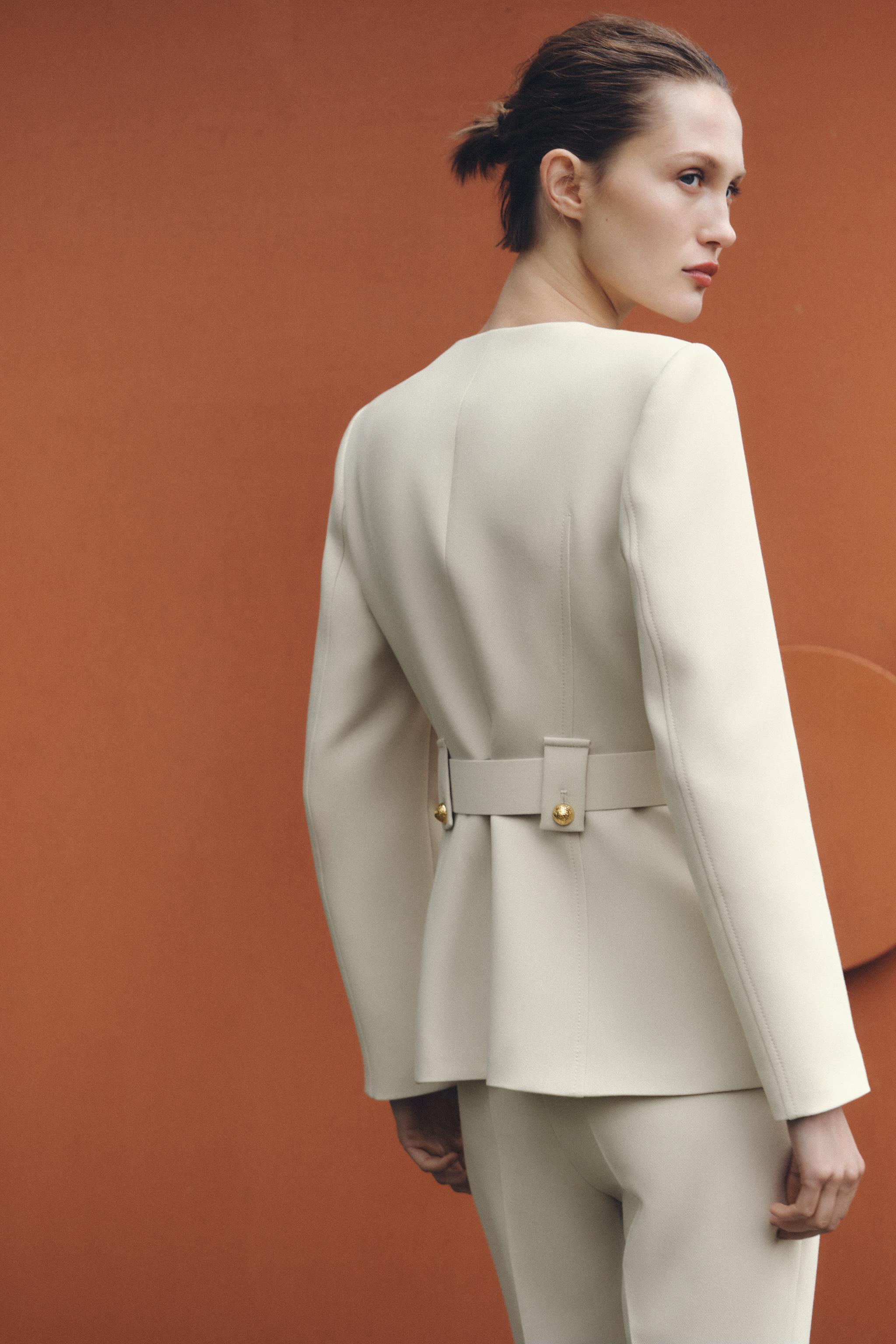 WIDE BELT BLAZER - Ecru | ZARA United States