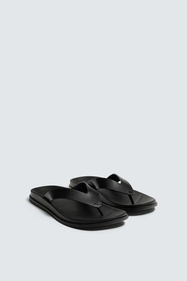 Zaras REMMSANDALER - Svart