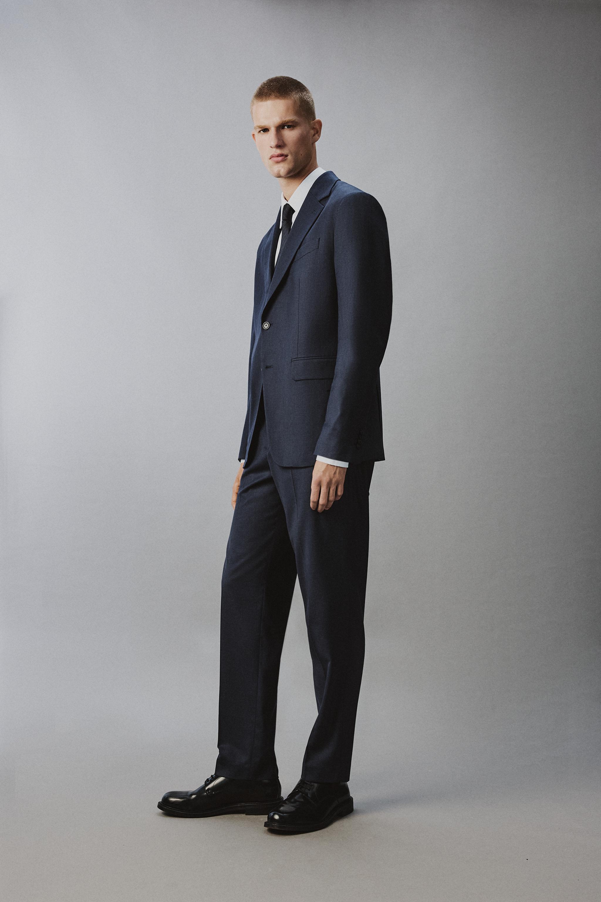 PANTALON REGULAR FIT COSTUME PIED-DE-POULE