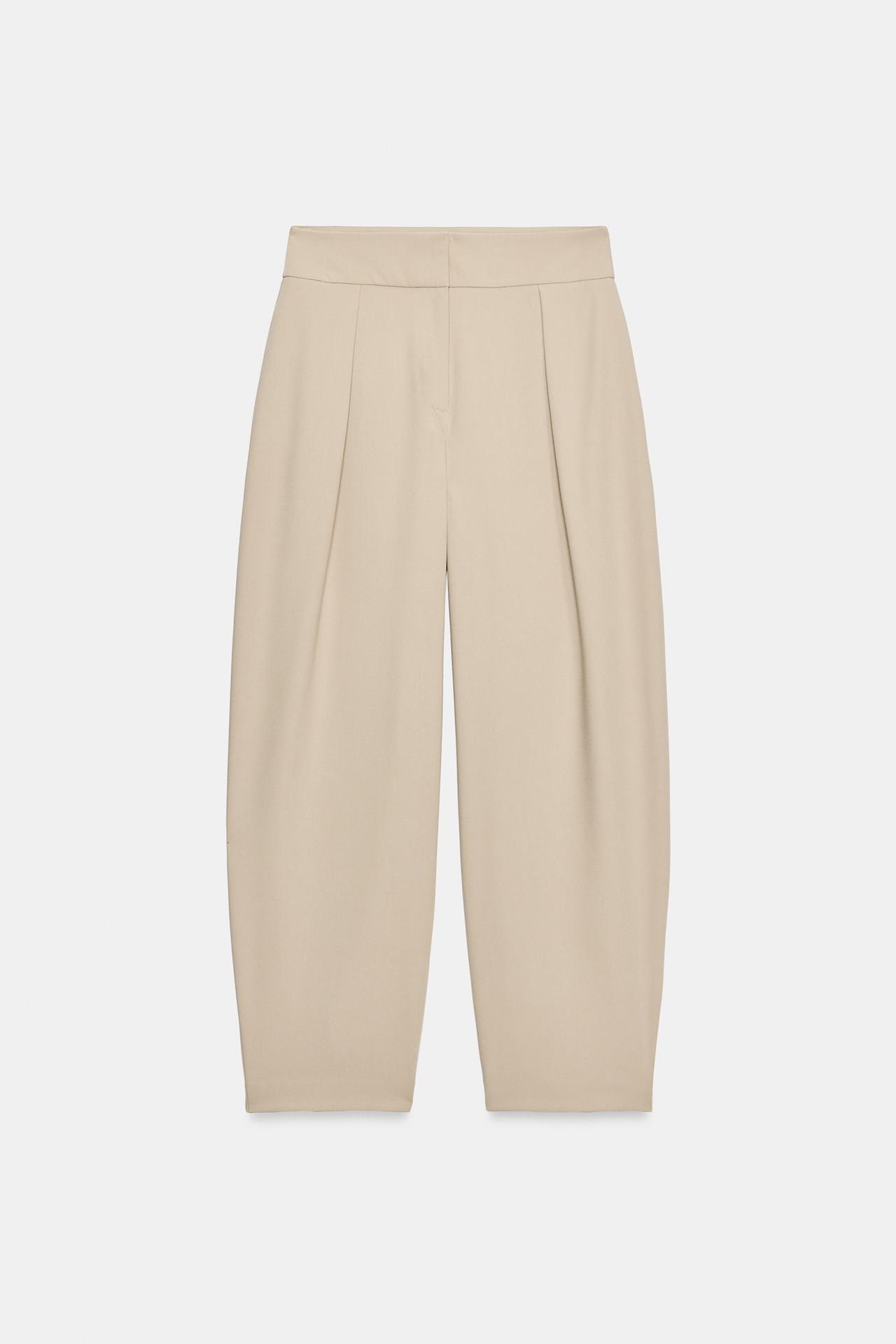 CARROT FIT PLEATED TROUSERS