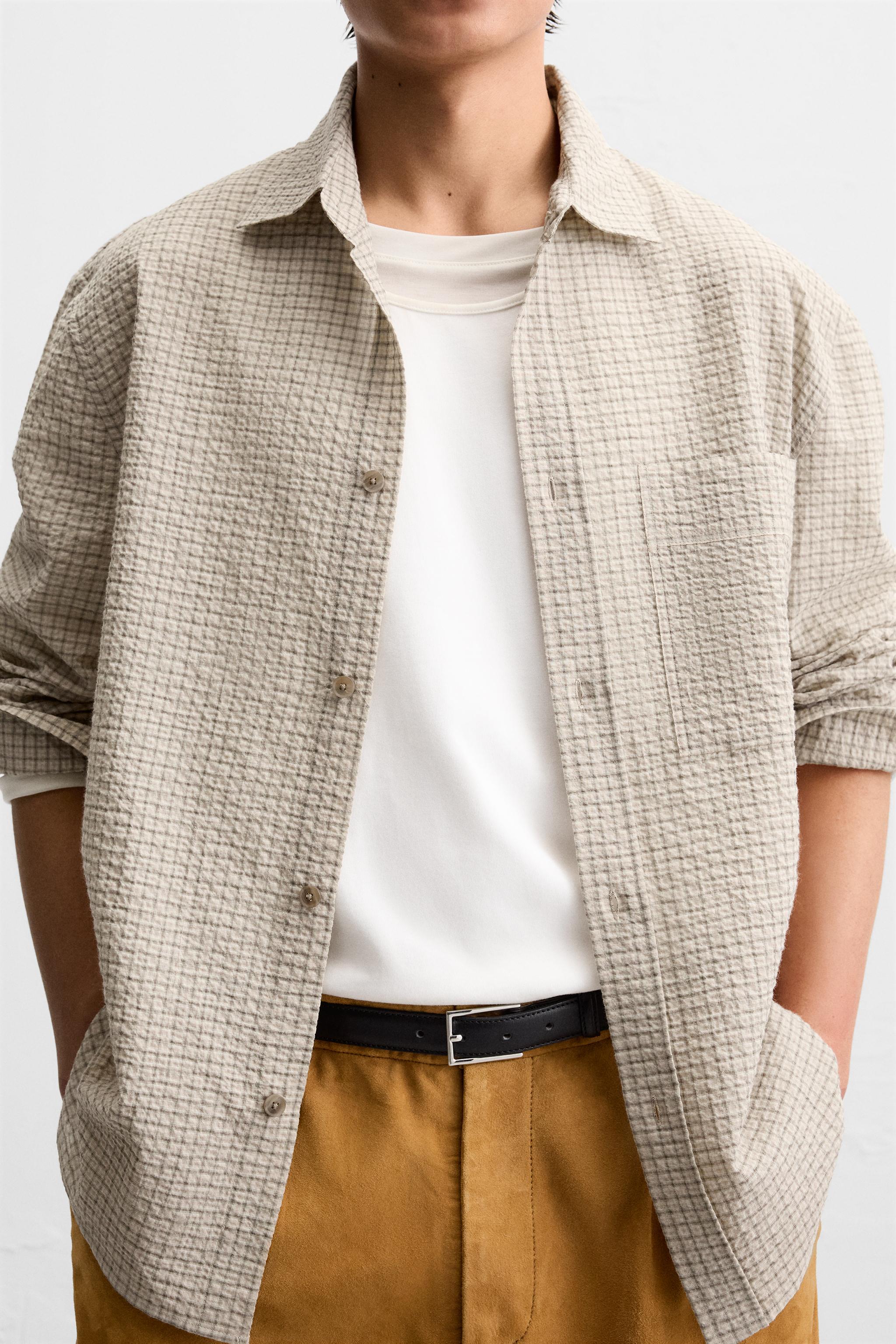 TEXTURED JACQUARD SHIRT - Light beige | ZARA United States
