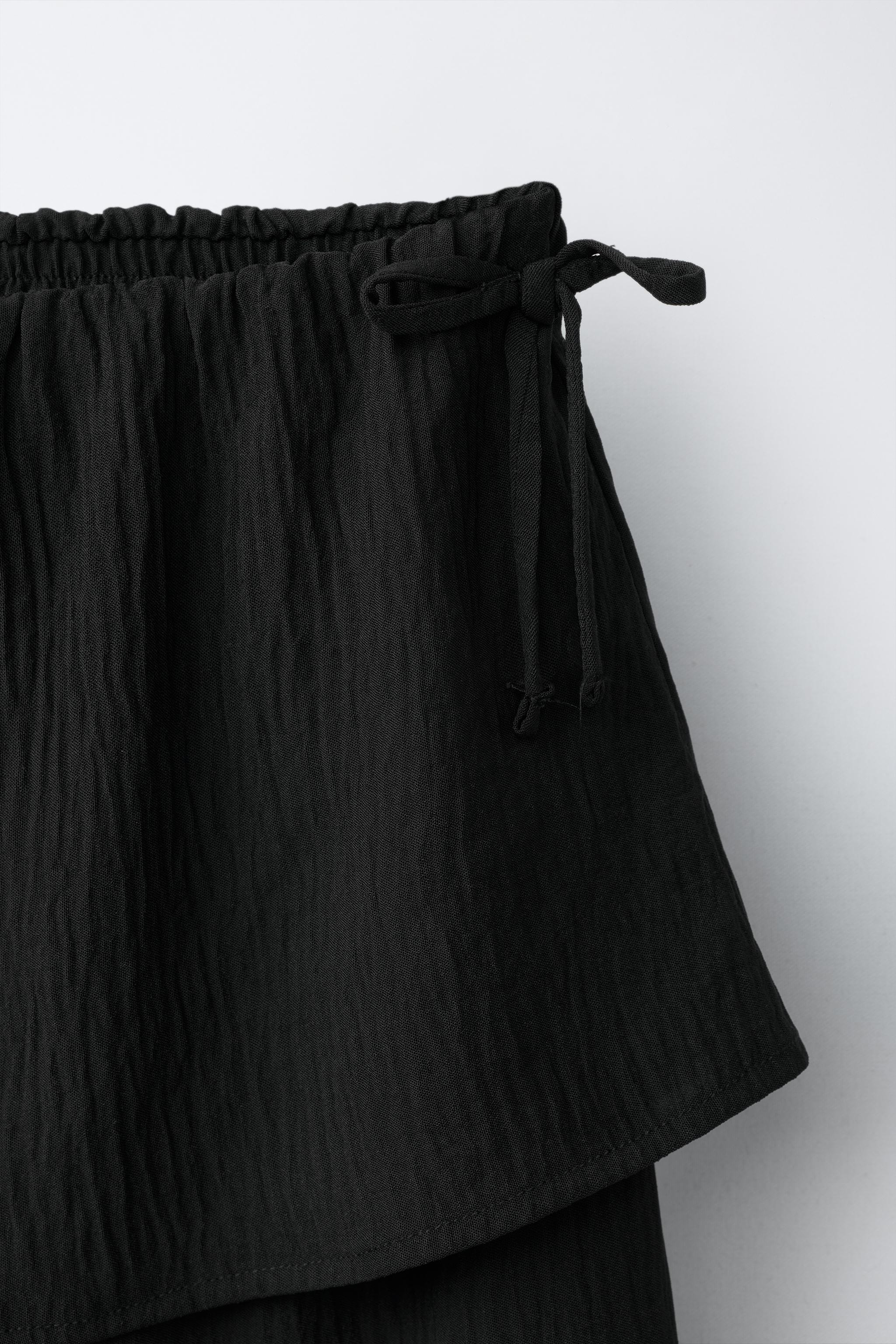 WIDE LEG PANTS WITH SKIRT AND TIES