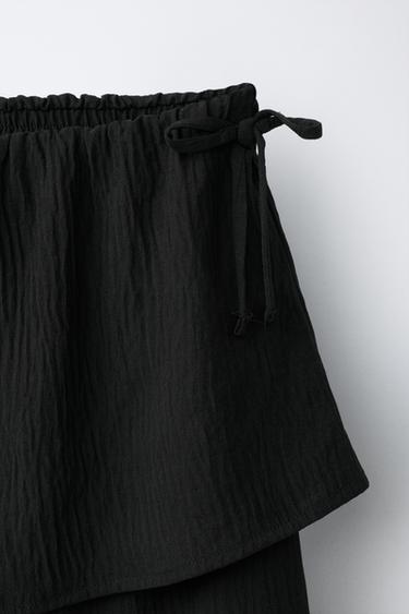 WIDE-LEG TROUSERS WITH SKIRT AND BOWS - Black by Zara - Image 2