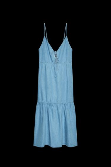 MIDI-KLEID MIT SCHLEIFEN - Hellblau von Zara - Bild 0