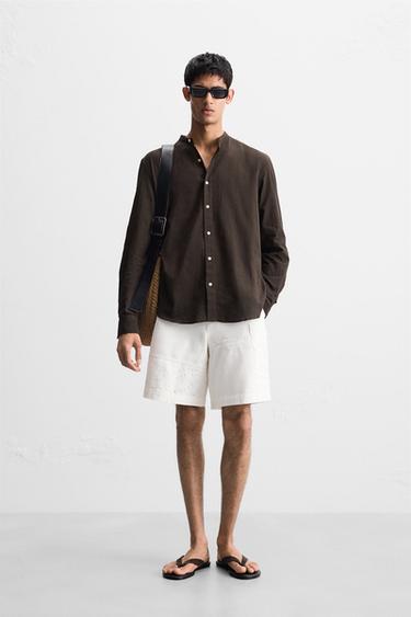 CREASED-EFFECT SHIRT - Brown by Zara - Image 0