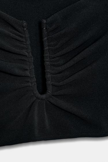 LONG SLEEVE CROPPED TOP - Black by Zara - Image 5