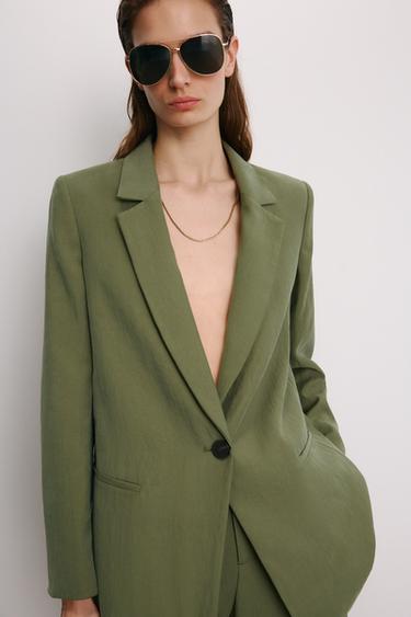 BUTTON BLAZER - Khaki by Zara