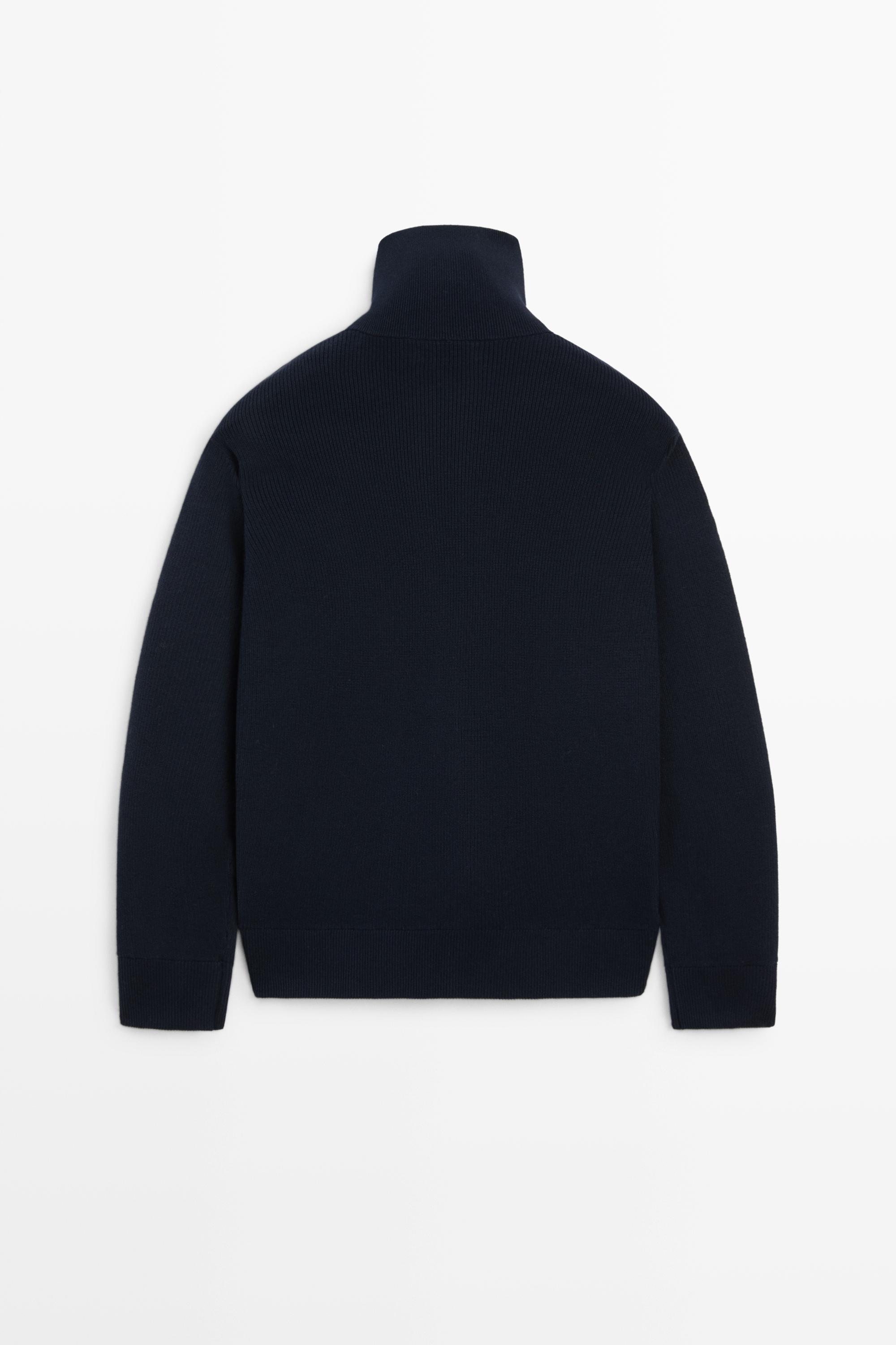 Cardigan à col montant en tissu combiné