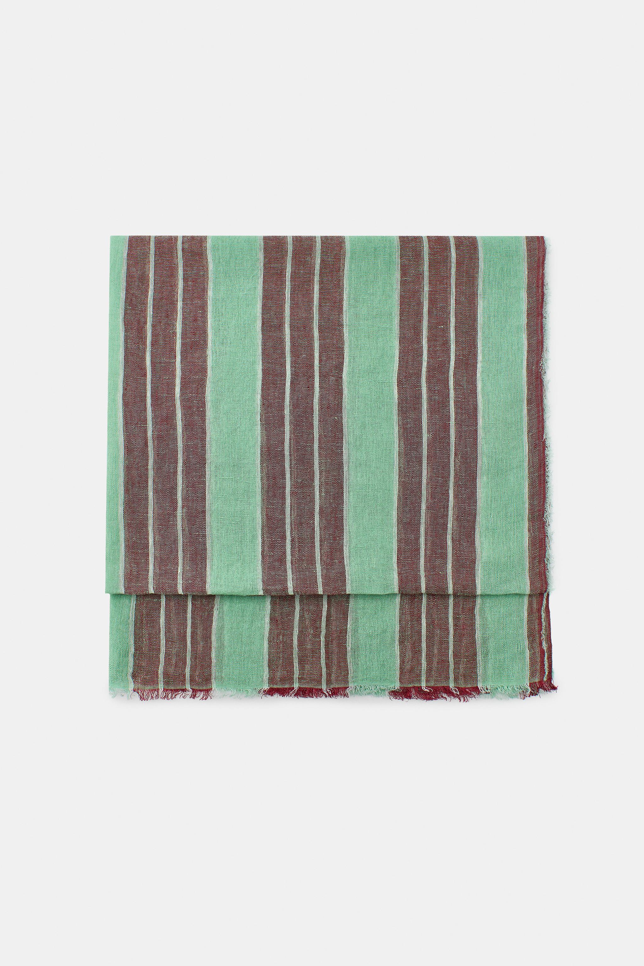 100% LINEN STRIPED SCARF