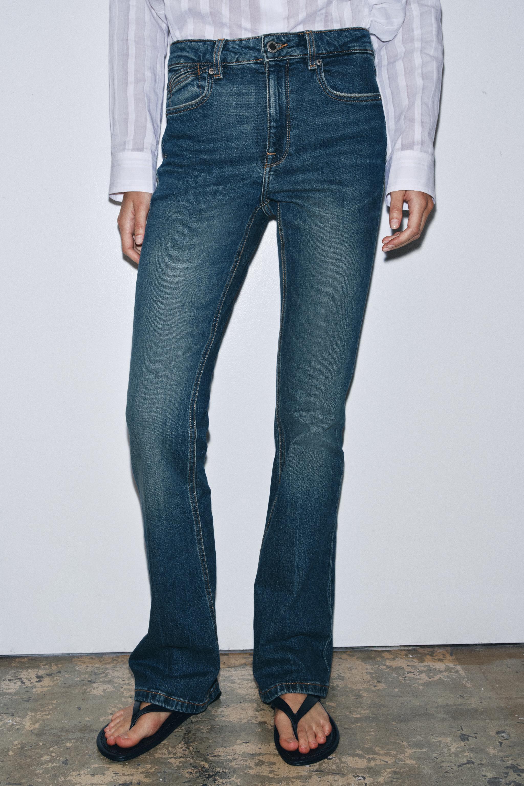 ZW COLLECTION HIGH RISE BOOTCUT JEANS - Blue | ZARA United