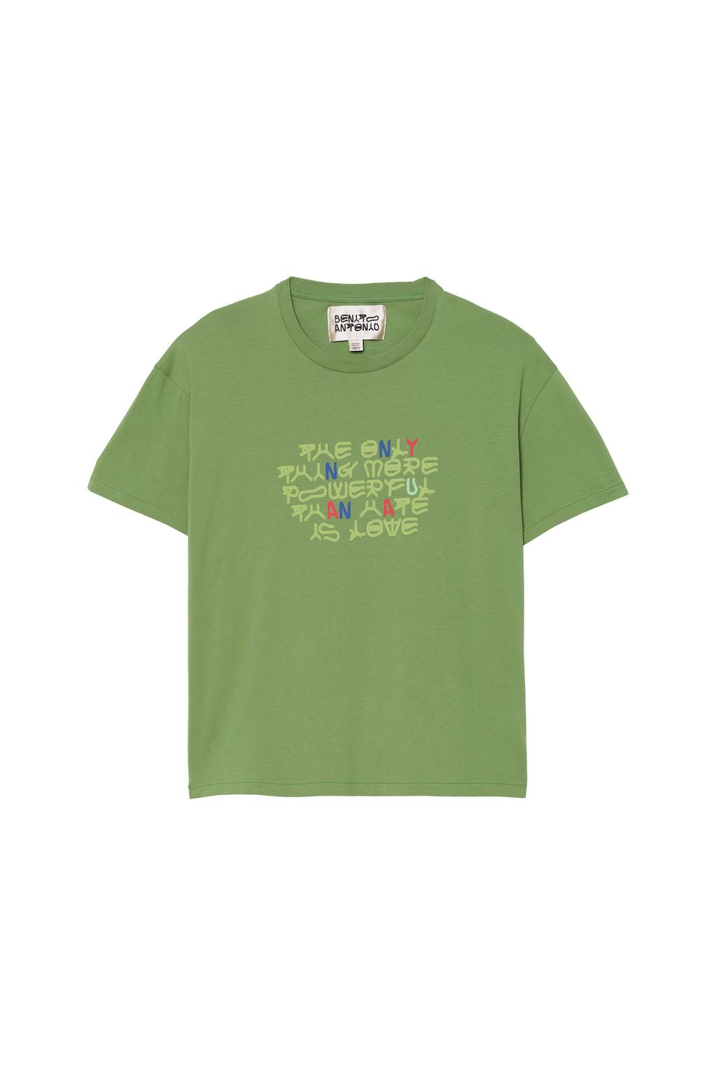CROPPED FIT LOVE SLOGAN T-SHIRT
