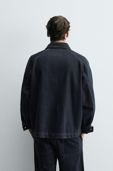DENIM POCKET JACKET - Dark navy by Zara