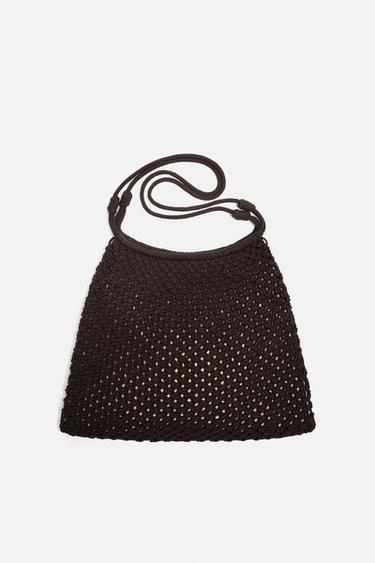 MACRAMÉ TOTE BAG - Brown by Zara