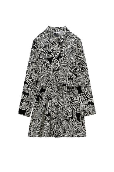 PRINTED DRESS WITH BELT