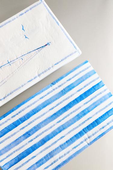 PACK OF PAPER BOAT NAPKINS (30 UNITS) - Blue by Zara - Image 2