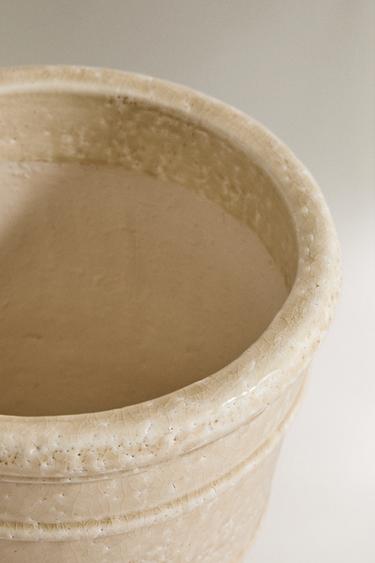 CERAMIC GARDEN POT - Cream by Zara - Image 1