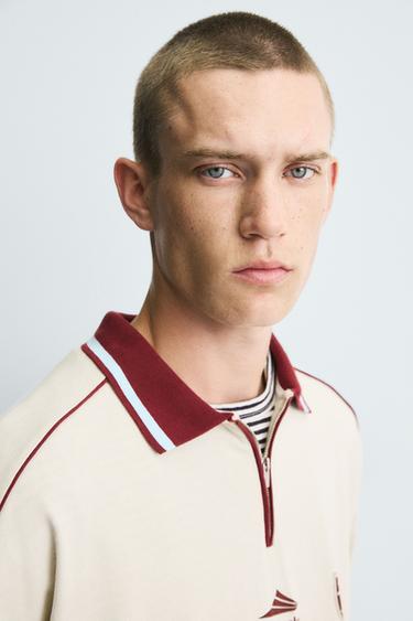 RETRO FOOTBALL PRINT POLO SHIRT - Sand by Zara - Image 4