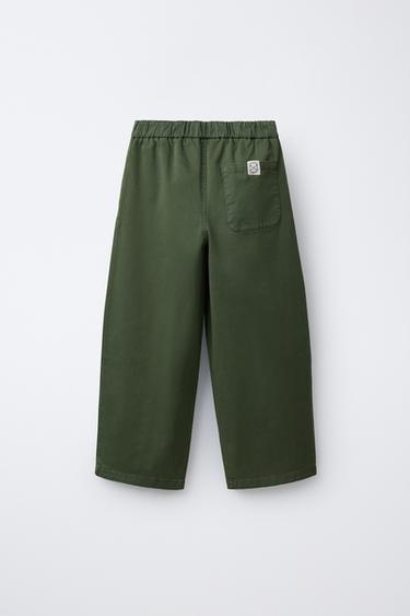 PANTALON BALLOON NERVURÉ - Kaki de Zara - Image 1