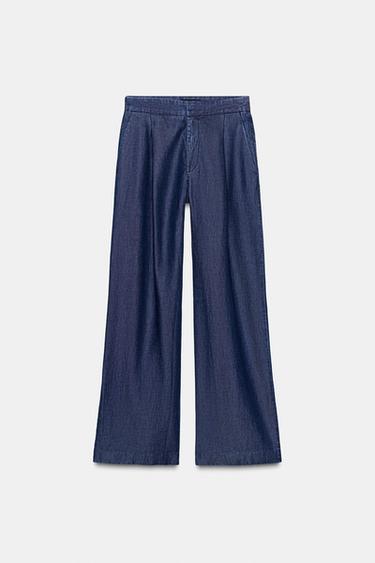 PANTALÓN ANCHO ZW COLLECTION - Índigo de Zara
