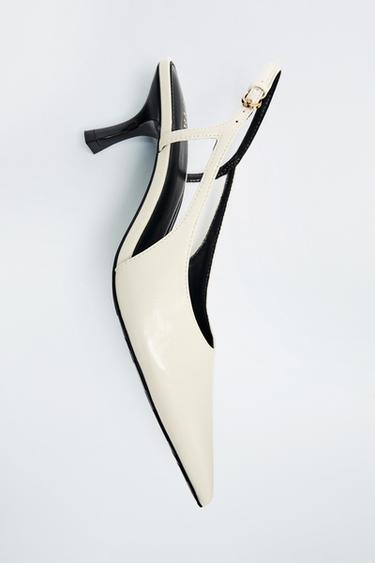 SLINGBACK HIGH-HEEL SHOES - Ecru by Zara
