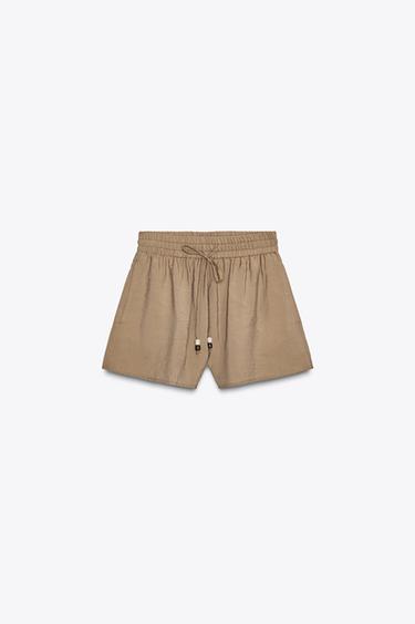 BERMUDA AVEC CORDON FANTAISIE - Marron / Taupe de Zara - Image 4