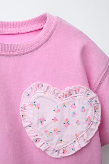 HEART PRINT T-SHIRT - Pink by Zara - Image 2