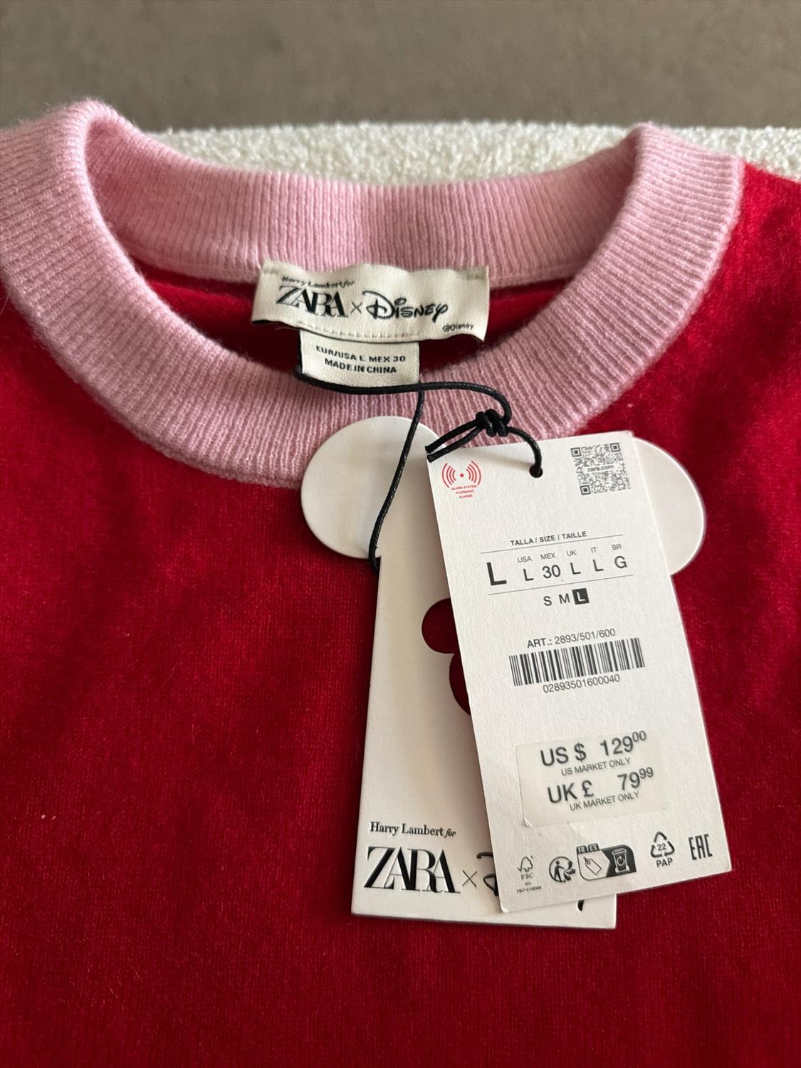 100% CASHMERE KNIT TOP HARRY LAMBERT FOR ZARA X DISNEY - Image 2