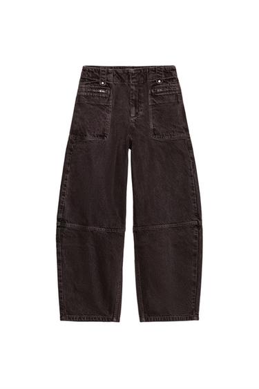 JEANS Z1975 CARGO BARREL TIRO MEDIO - Marrón de Zara