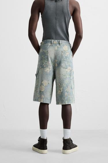 FLORAL PRINT CARPENTER POCKET BERMUDA SHORTS - Printed by Zara - Image 2