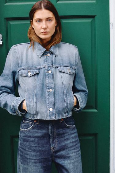 VESTE EN JEAN TRF ÉPAULETTES - Bleu de Zara - Image 2