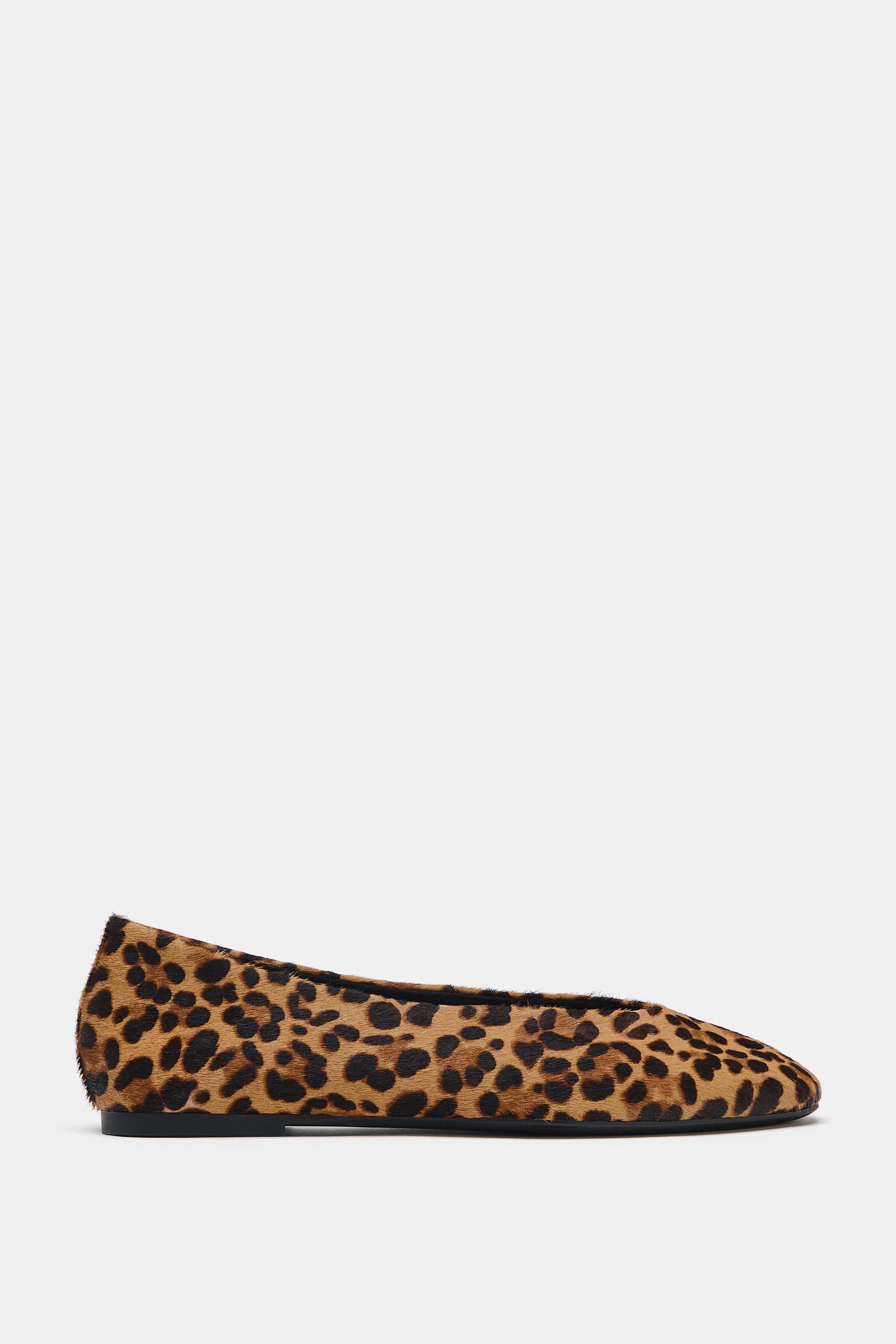 BALLERINES IMPRIMÉES EN CUIR TEXTURÉ