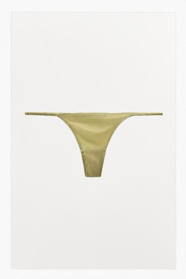 SILK THONG - Light green by Zara