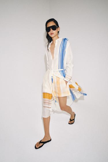 ROBE CHEMISE RAMIE 100% ZW COLLECTION - Multicolore de Zara - Image 4