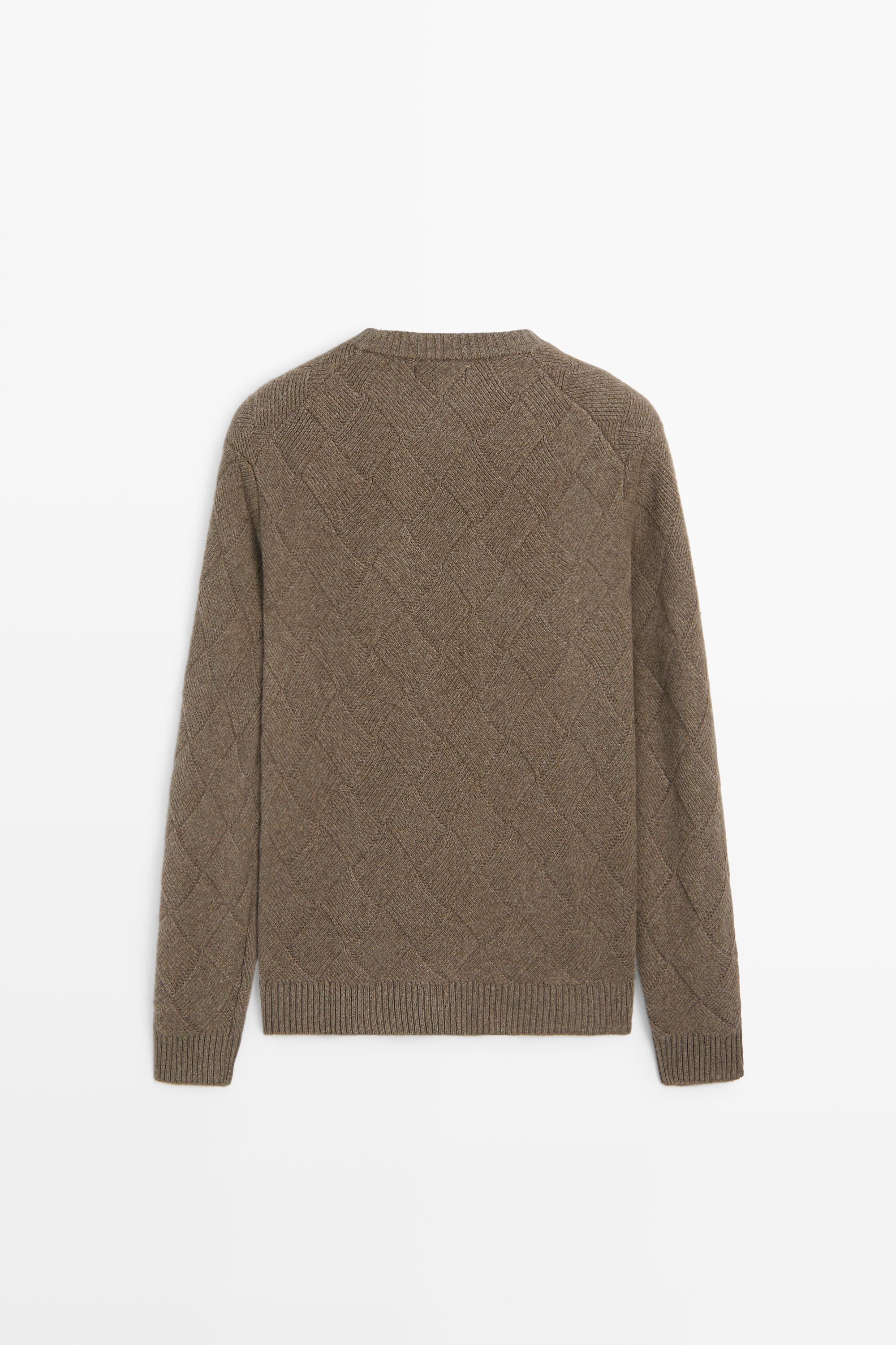 Pull col rond en maille mélangée