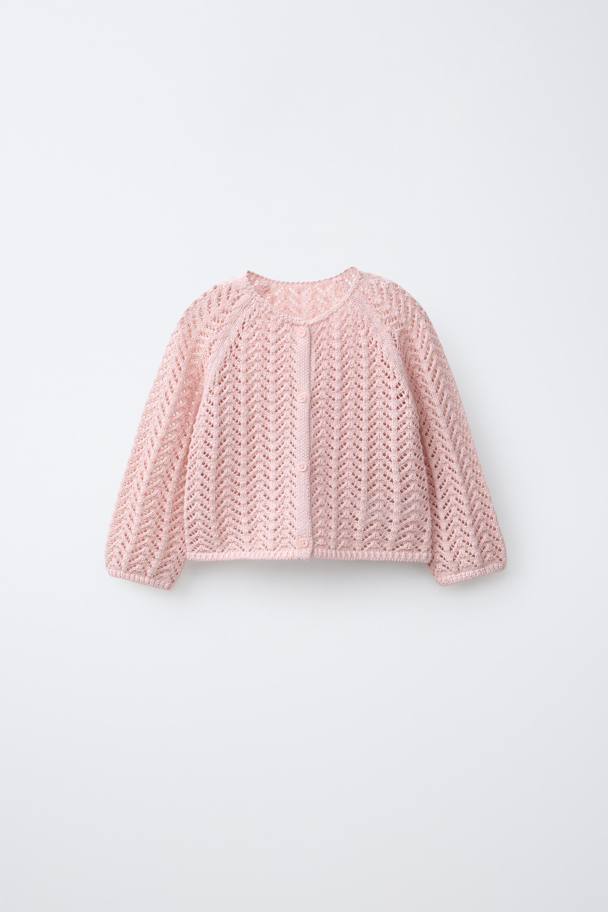 OPENWORK KNIT CARDIGAN - Light pink | ZARA United States